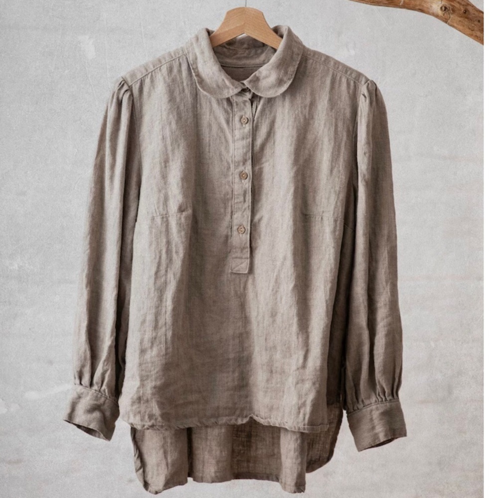 KnockKnockLinen shirt in light brown